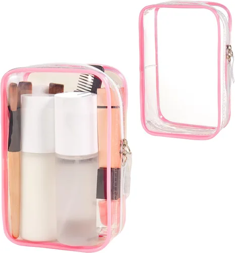 Miniatura 14 de 2 cubos de embalaje de 1 cuarto de galón, bolsa de viaje aprobada por la TSA, bolsa pequeña transparente, bolsa de viaje internacional