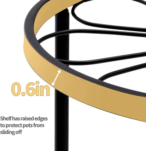 Miniatura 5 de Soporte para plantas, paquete de 5 soportes resistentes para macetas, estantes de decoración de metal, estante redondo para plantas para macetas