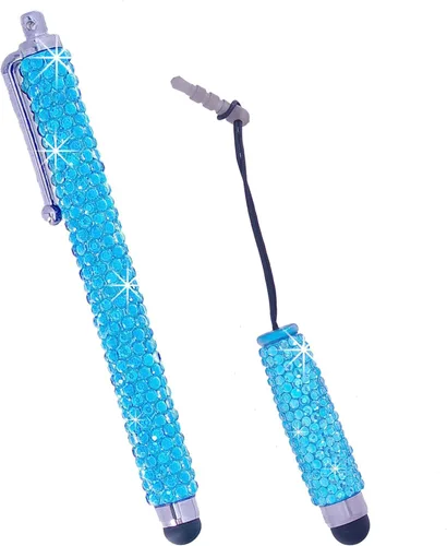 Eco-Fused Rotuladores universales Bling Stylus – 2 bolígrafos capacitivos cubiertos con gemas compatibles con todos los dispositivos de pantalla