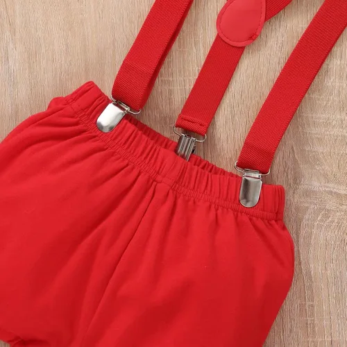 Miniatura 6 de Ropa divertida para el primer cumpleaños para bebé, ropa para bebé, corbatín, diseño de dinosaurio, conjunto de pantalones con tirantes
