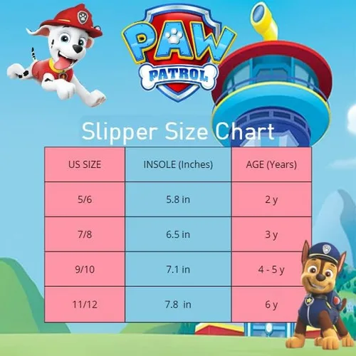 Miniatura 4 de Nickelodeon Paw Patrol and Sponge Bob Squarepants Zapatos de casa Chase y Marshall para niños pequeños Zapatillas de casa de felpa, ligeras