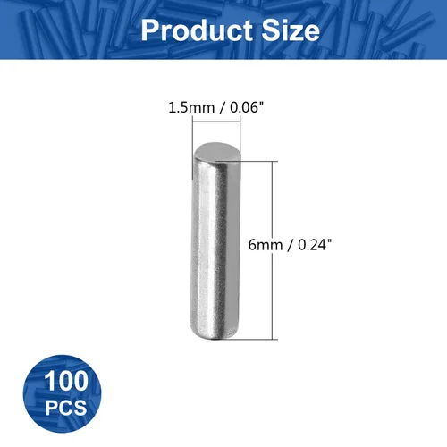 Miniatura 2 de MroMax 100 pasadores cilíndricos de acero inoxidable 304 M1.0.197 x 0.236 in, clavijas de soporte de estante para dispositivos metálicos
