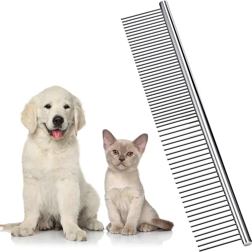 Peines de perro para aseo, peine de metal para gatos para eliminar enredos y nudos, herramienta profesional de aseo para perros de pelo largo, gato