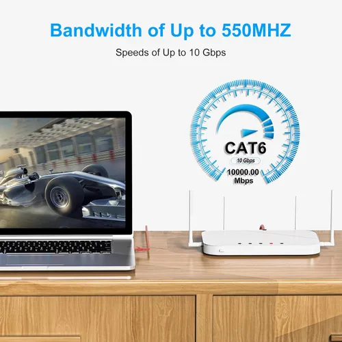 Miniatura 4 de Cables de conexión Cat6 de 4 pies (paquete de 6), cable Ethernet Cat 6, cable CCA de 24 AWG, red UTP, cable de Internet, compatible con PC, laptop