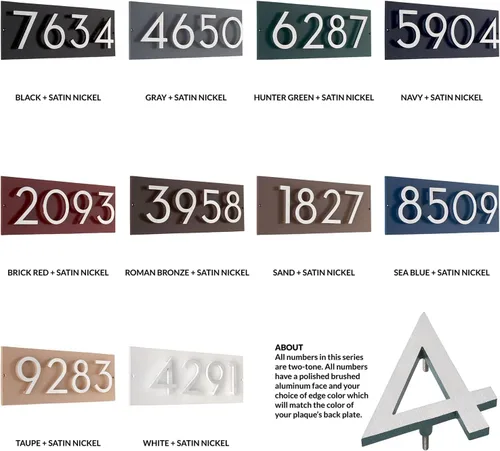 Miniatura 6 de Montague Metal Products Placa de dirección horizontal de 6 pulgadas flotante con números de casa, aluminio, fácil de instalar, horizontal, 4 dígitos