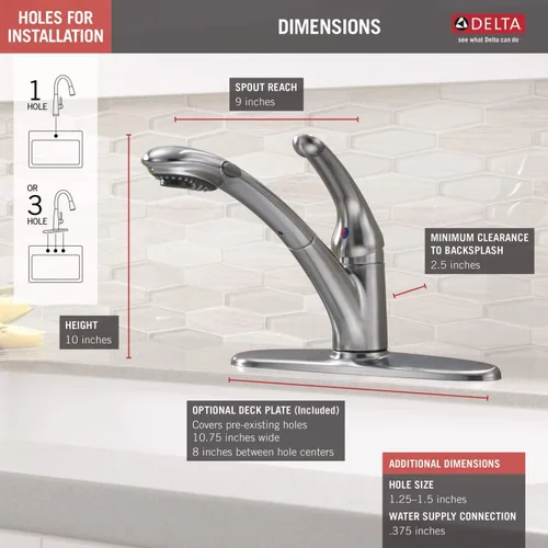 Miniatura 3 de Palo Diamond grifería de cocina con cartucho de cerámica con tecnología de sellado, 470-AR-DST
