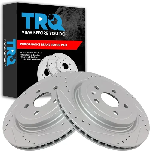 Miniatura 93 de TRQ Juego de rotores de freno de rendimiento trasero con revestimiento G premium compatible con Mazda 6 2014-2021