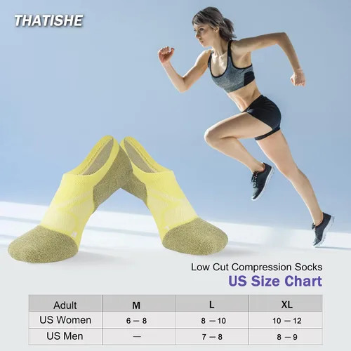 Miniatura 6 de No Show Socks - Calcetines deportivos de compresión de corte bajo y tobillo para mujer, 5 pares