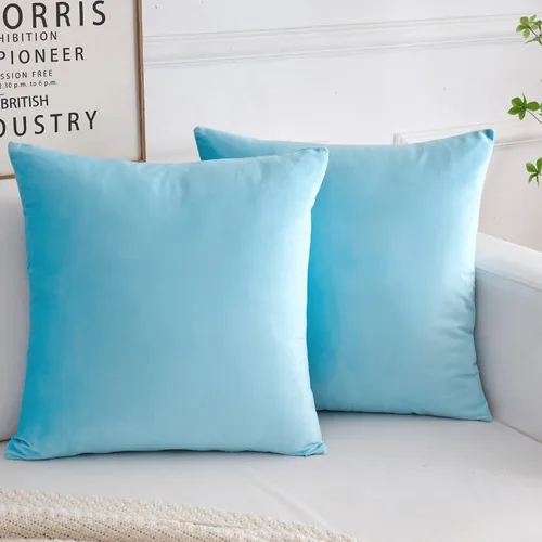 Miniatura 15 de Juego de 2 fundas de almohada decorativas de terciopelo, funda de cojín cuadrada suave para decoración del hogar para sala de estar, sofá o cama