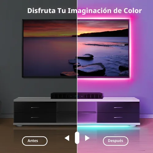 Miniatura 2 de NBBUFF - Luces LED para dormitorio de 300 pies (2 rollos de 150 pies), tira de luces LED RGB con sincronización de música y cambio de color, control