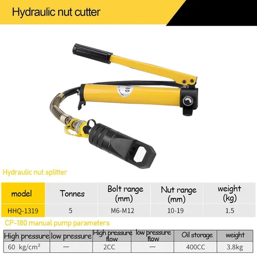 Miniatura 7 de Grieta separadora de tuercas hidráulicas y bomba hidráulica manual, herramienta de extracción de tuercas oxidadas, herramienta de rompedor