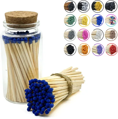 Miniatura 8 de Chandler Studio Fósforos en un frasco Más de 60 cerillas Fósforos decorativos con almohadilla de encendido Encendedor de velas largo