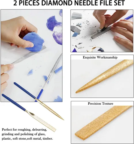 Miniatura 7 de LITMIND 120 piezas de azulejos de mosaico de hojas iridiscentes de vidrieras – pétalos precortados para manualidades, tamaños mixtos con archivos