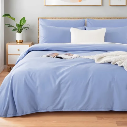 Miniatura 49 de NEXHOME PRO Funda de edredón de algodón para niños, tamaño twin, aspecto de lino, blanco, orgánico, natural, 100% algodón lavado, juego de ropa