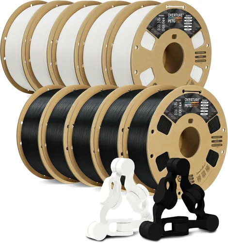 Miniatura 46 de OVERTURE - Filamento PETG de 1/16 de pulgada (1.75 mm) para impresora 3D y FDM, bien enrollado, duradero, carrete de 4.4 libras, dureza firme