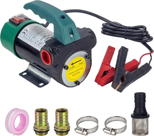 Miniatura 7 de AIGMISON Bomba de transferencia de diésel 12V 260W con manguera de apagado automático, kit de bomba extractora de transferencia de combustible