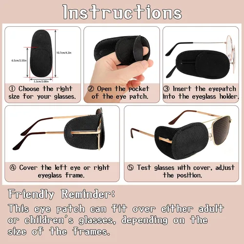 Miniatura 3 de 6 parches para los ojos, cómodos parches para el ojo izquierdo o derecho, para uso médico profesional, cobertura de un solo ojo, reutilizables