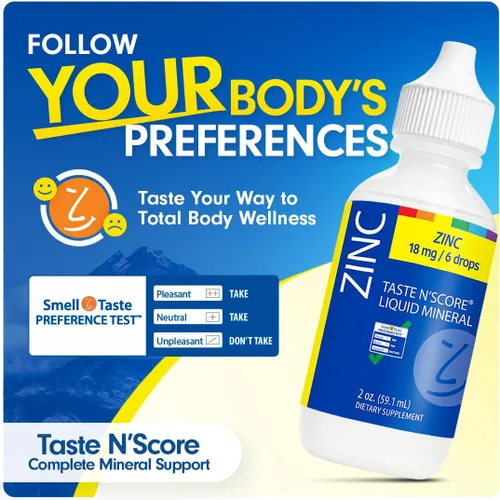 Miniatura 4 de Suplemento mineral iónico líquido de zinc Taste N' Score 100% puro; 18 mg; 118 porciones
