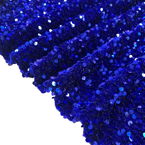 Miniatura 8 de Tela de lentejuelas negras de terciopelo de 1 yarda de largo, tela de lino brillante para coser, tela de spandex de terciopelo para vestido