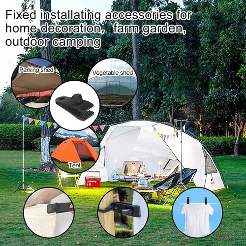 Miniatura 7 de Vashly Ventosa resistente, 6 ventosas fuertes con ganchos y 6 clips de lona, agarre de bloqueo para automóvil, toldo, barco, campamento