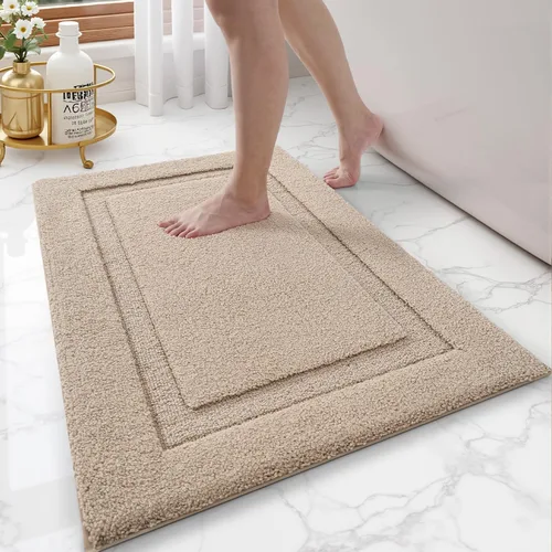 Miniatura 14 de LUMI Alfombras grandes y ultrasuaves para baño, antideslizantes con respaldo de goma, tapete de baño absorbente y lavable de secado rápido, alfombra