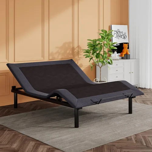 Miniatura 8 de SHA CERLIN Base de Cama Ajustable de Metal de 14 Pulgadas Tamaño Twin XL / Marco de Cama Tapizado con Articulación de Cabecera y Pie