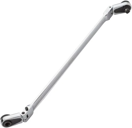 EZRED 4S12L Barra de un cuarto de 12 pulgadas cromada con cabezas flexibles de bloqueo, combinación de transmisión cuadrada de 1/4" y transmisión
