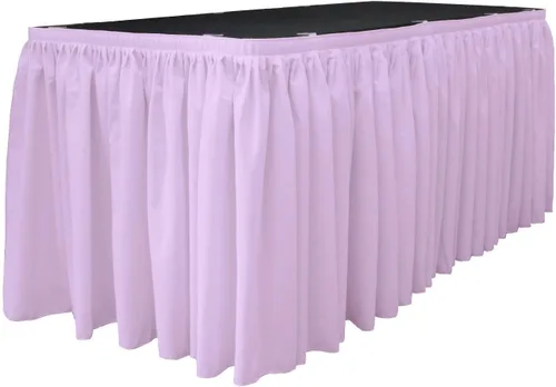 Miniatura 42 de LA Linen Falda de mesa de popelina de poliéster para mesas rectangulares, tela plisada para banquetes de boda, 14 pies por 29 pulgadas de largo