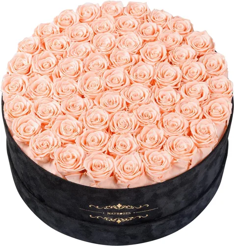 Miniatura 21 de NATROSES 27 Rosas Preservadas para Siempre en una Caja, Flores Preservadas para Entrega de Cumpleaños, para Mamá, Buttermilk Suero de mantequilla