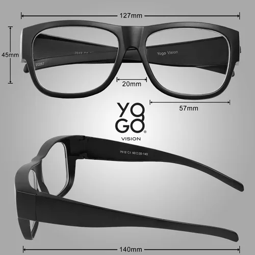 Miniatura 4 de Yogo Vision Fit Over Blue Light Blocking Glasses and Computer Eyewear Wear Over Your Eyeglasses and Readers Rojo metálico