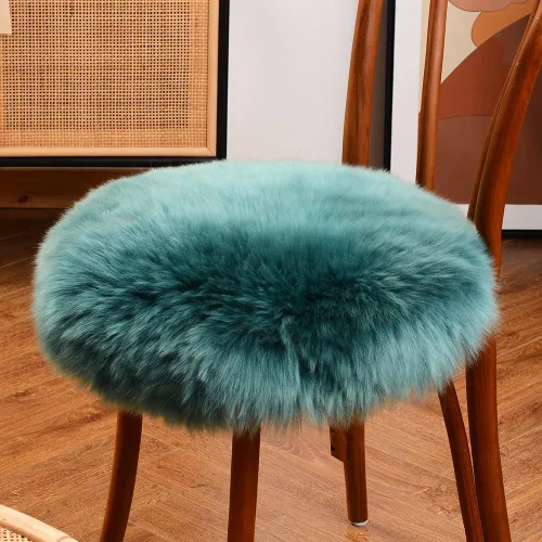 Miniatura 25 de LLB Fundas de Piel de Oveja para Silla Cojines de Silla de Oficina Almohadillas de Silla de Comedor Cojín de Asiento de Silla de Escritorio