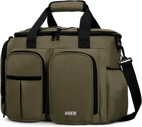 MIER Caja de almuerzo para hombres, bolsa de almuerzo aislada resistente de 20 latas, bolsas enfriadoras grandes y suaves a prueba de fugas con