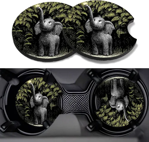 Miniatura 28 de Posavasos para automóvil, paquete de 2 posavasos para automóvil, 2.75 pulgadas, antideslizantes y absorbentes, para portavasos de automóvil