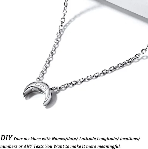 Miniatura 2 de ChicSilver - Pulsera delicada con cadena de eslabones de plata esterlina, personalizada con corazón, estrella, luna, punto o loto pequeños, plata