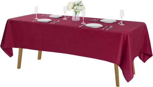 Miniatura 122 de Cupuamon - Mantel rectangular de 60 x 84 pulgadas, tela de poliéster lavable para decoración de bodas, fiestas, cenas y banquetes