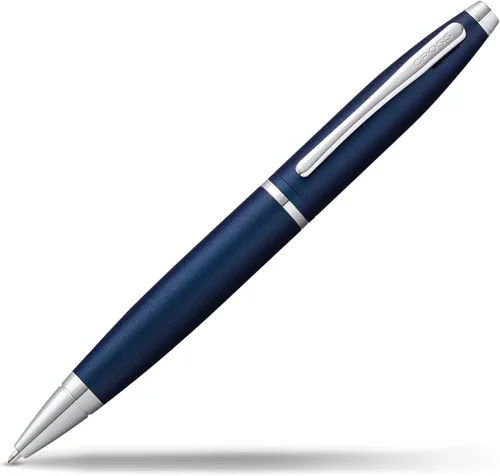 Cross Calais - Bolígrafo recargable con punta media, tinta negra, color azul metálico mate, presentado en una caja de regalo de lujo Azul medianoche