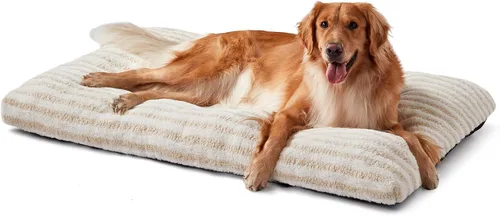 Miniatura 13 de FURTIME Cama Lavable para Perros de Tamaño Grande, Camas de Jaula para Perros de Lujo, Almohada Cómoda y Esponjosa para Perros, Alfombrilla Gris