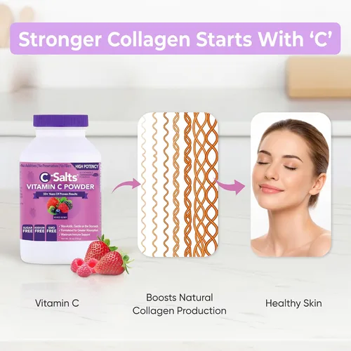 Miniatura 3 de C-Salts Suplemento de Vitamina C en Polvo - 100% Puro Vitamina C Amortiguada de Alta Dosis para Apoyo Inmunológico - Orgánico, Sin Azúcar, Vegano