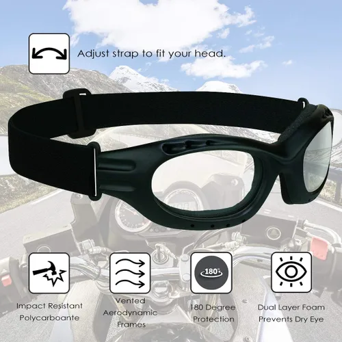 Miniatura 5 de Bikershades Gafas de Seguridad para Motocicleta para Hombre y Mujer. Lentes Polarizadas, Humo, Azul Espejado u Naranja, Lentes Amarillos