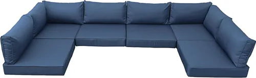 Miniatura 9 de Valita - Cojines de repuesto para muebles de exterior, compatibles con juego de sofá modular de ratán de 6 asientos, 14 piezas de cojines de sofá