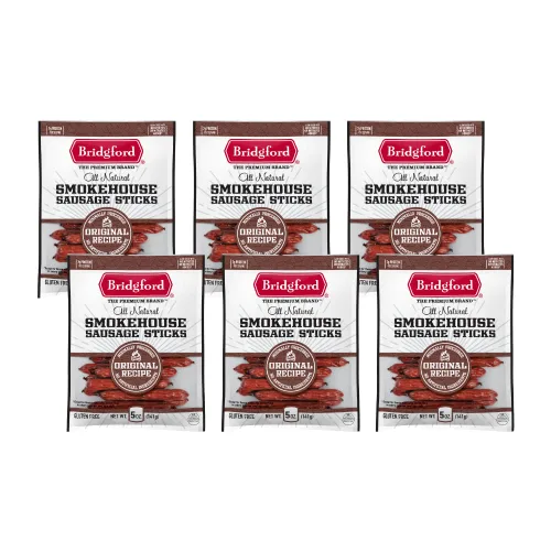 Miniatura 22 de Bridgford Smokehouse - Palitos de salchicha Teriyaki de 5 onzas, paquete de 2 – Hecho con carne de res y cerdo – Sin gluten y alto contenido