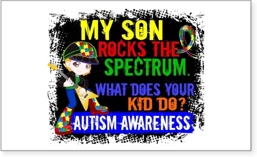 Miniatura 4 de CafePress Pegatina rectangular de alerta de autismo para parachoques