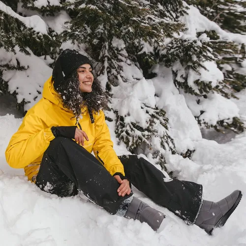 Miniatura 3 de Botas de nieve para mujer, zapatos de invierno con lazo de gancho, cómodas botas forradas de piel para mujer, botas impermeables sin cordones