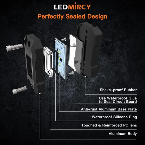 Miniatura 5 de LEDMIRCY Luces LED de roca blancas R4 12 piezas para camiones todoterreno, UTV, SUV, RZR, ATV, underglow, equipo de sendero de alta potencia, blanco