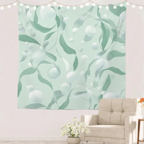 Miniatura 47 de Batmerry Tapiz de pintura abstracta apagado, trazos de expresión artística arte de pared, decoración para colgar, fibra de poliéster, blanco