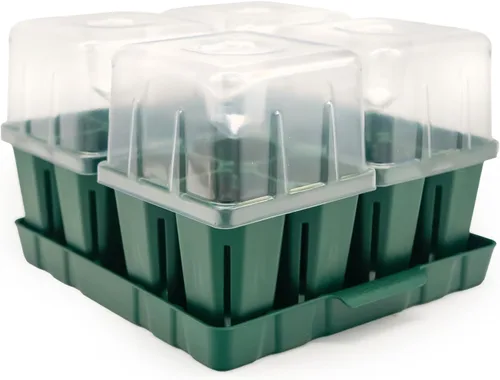 Miniatura 10 de Vego garden Seedling Suite Products, paquete de 8 bandejas de plántulas jumbo con tapas de bandeja de plántulas y bandejas de riego inferiores de 10