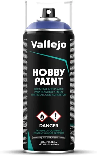 Vallejo - Pintura en aerosol para afición Fantasy Color | Azul ultramarino 400 ml (13.5 fl.oz.) | Crea un acabado mate y autonivelante perfecto |