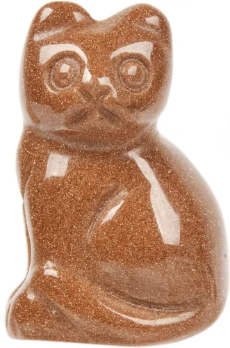 Miniatura 38 de Justinstones Escultura de gato tallada de cristal de cuarzo, estatua de gato de animal gatito de 1.181 in, mini figura de gato sentado de cristal
