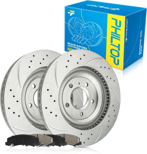 Miniatura 123 de PHILTOP Juego de rotores de freno de disco trasero y pastillas de freno de cerámica para Nissan 2002-2023 Altima, Nissan 2007-2019 Sentra, Nissan