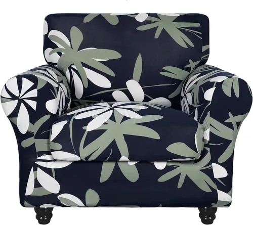Miniatura 39 de SearchI Funda elástica para sofá con estampado, Fundas para sofá con diseño floral, 2 piezas de funda elástica para sillón con funda de cojín